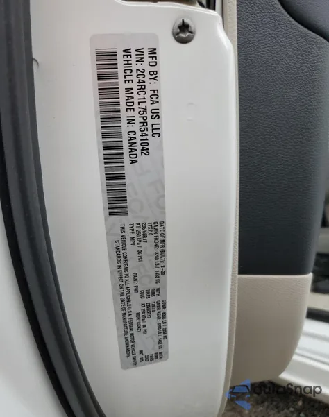 2023 Chrysler Pacifica Hybrid Touring L z USA, uszkodzony, nr VIN 2C4RC1L75PR541042